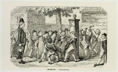 Březen - Showery z ocelorytu George Cruikshanka do komiksových almanachů: 1835-1853 od George Cruikshank
