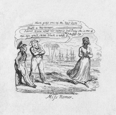Slečna Nomer, 1829 od George Cruikshank