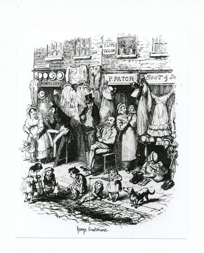 Monmouth Street, kolem roku 1836 od George Cruikshank