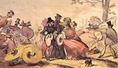 Monstrosities of 1825 and 1826. (Satirical Cartoon of 19th c. English Fashions) od George Cruikshank