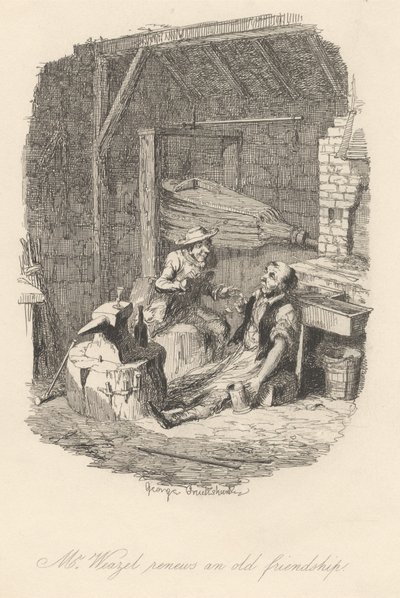 Pan Weazel obnovuje staré přátelství od George Cruikshank