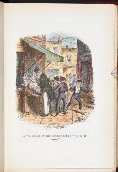 Oliver byl ohromen Dodgerovým způsobem „jít do práce“ z Dobrodružství Olivera Twista... S dvaceti čtyřmi ilustracemi od Cruikshanka od George Cruikshank