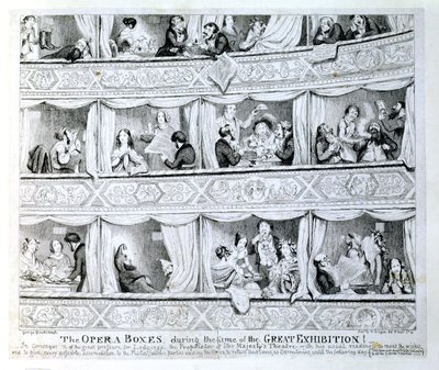 Operní boxy v době Velké výstavy, c.1851 od George Cruikshank