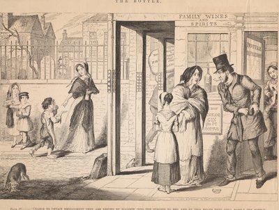 Obrázek IV: Nemohou najít práci, a tak je chudoba žene na ulici, kde žebrají od George Cruikshank