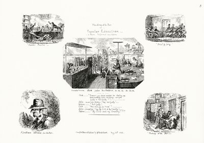 Prosba v baru nebo lidová výchova (rytina) od George Cruikshank
