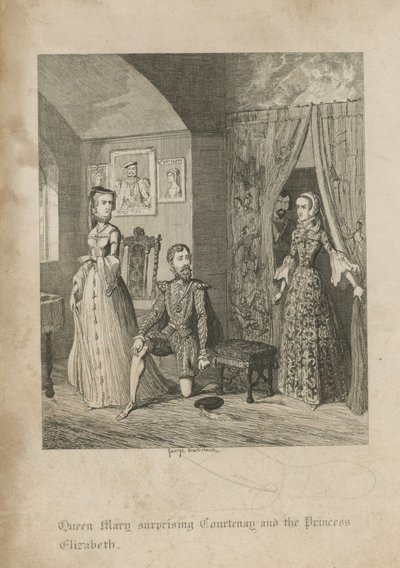 Queen Mary překvapila Courtenay a princeznu Alžbětu od George Cruikshank