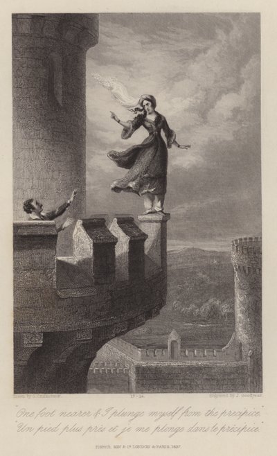 Rebecca a templář (rytina) od George Cruikshank