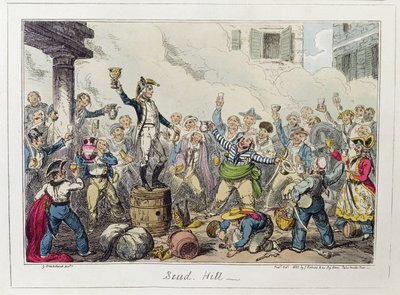 Scud Hill, publikoval James Robins und Co., říjen 1825 (barevný lept) od George Cruikshank