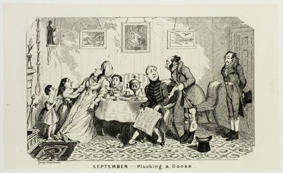 Září - Škubání husy z ocelových leptů George Cruikshanka do komiksových almanachů: 1835-1853 od George Cruikshank