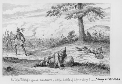 Velký manévr sira Johna Falstaffa v bitvě u Shrewsbury! od George Cruikshank