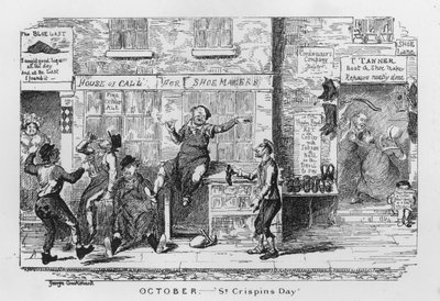 Den svatého Crispina (rytina) od George Cruikshank
