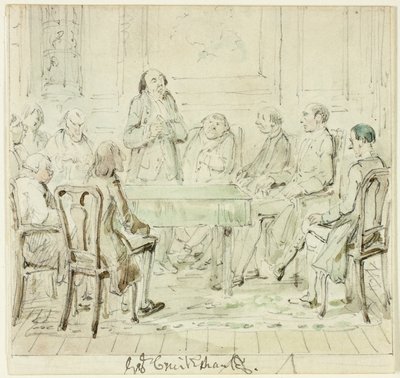 Shromáždění nadaných: Mr.Bullock oslovuje své přátele od George Cruikshank