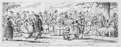 „Bloomers“ v Hyde Parku nebo mimořádná výstava pro rok 1852 (rytina) od George Cruikshank