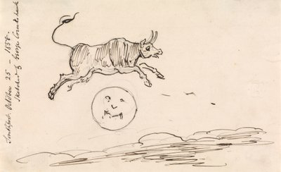Kráva skáče přes Měsíc od George Cruikshank