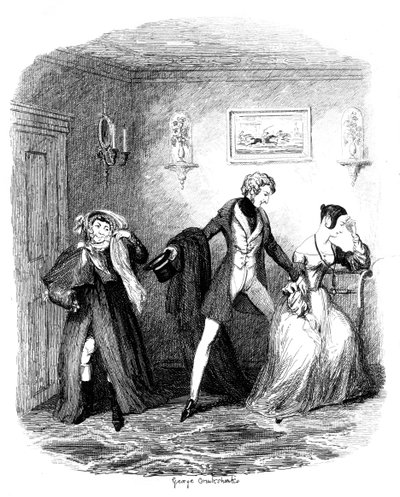 Útěk, počátek poloviny 19. století od George Cruikshank