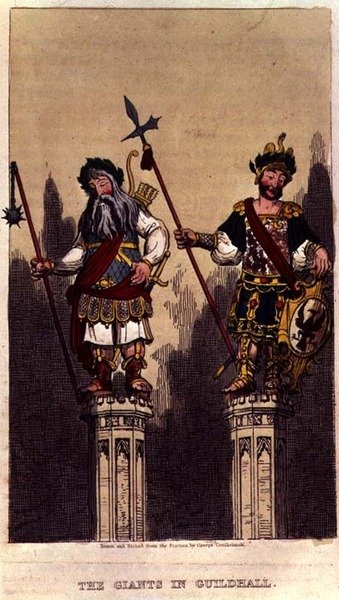 The Giants in Guildhall, hospoda. c.1824 od George Cruikshank