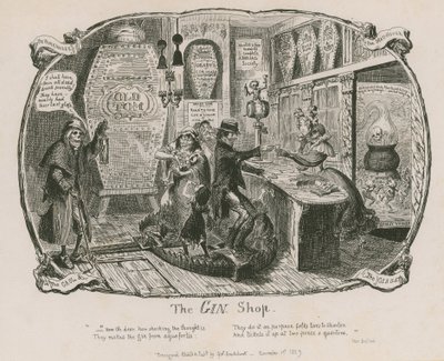Obchod s ginem od George Cruikshank