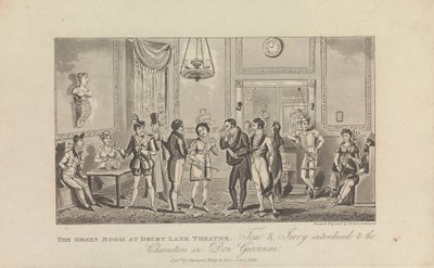 Zelená místnost v divadle Drury Lane od George Cruikshank