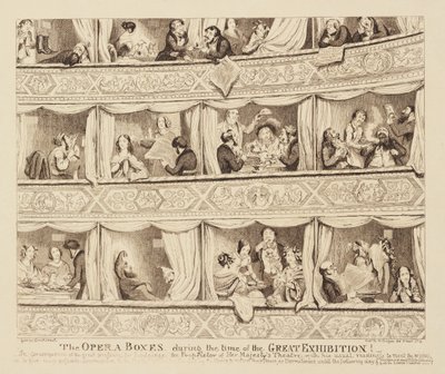 Operní boxy v době Velké výstavy, 1851 od George Cruikshank