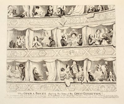 Operní lóže v době konání Velké výstavy, pub. 1851 od George Cruikshank