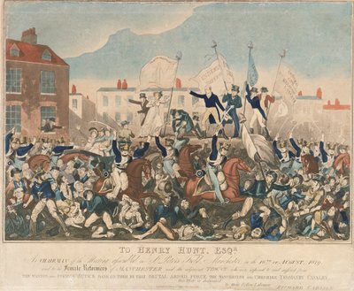 Masakr v Peterloo od George Cruikshank