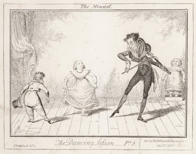 Taneční lekce: Menuet od George Cruikshank