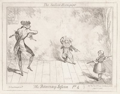 Taneční lekce: námořnický hornpipe od George Cruikshank
