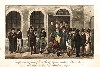 Tom, Jerry a Logic v Press Yardu, věznice Newgate, Londýn, 1821 od George Cruikshank
