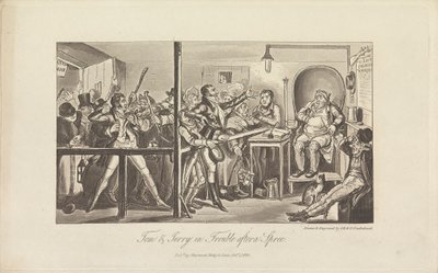 Tom a Jerry v nesnázích po řádění od George Cruikshank
