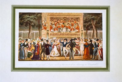 Vauxhall Gardens, „Život v Londýně atd.“, od Pierce Egana od George Cruikshank