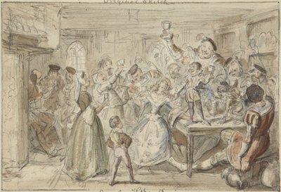 Xit, tady je sir Narcissus Le Grand, jak baví své přátele v den své svatby od George Cruikshank