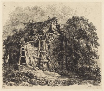 Welsh Hovel v Machynllaeth od George Cuitt the Younger