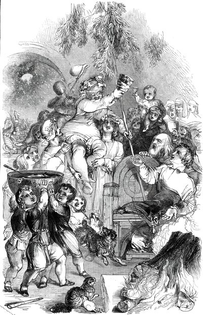 Bringing in Christmas - kreslil William Harvey, 1845. od George Dalziel