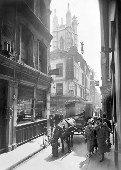 Bow Lane při pohledu na jih, City of London, c1930 od George Davison Reid