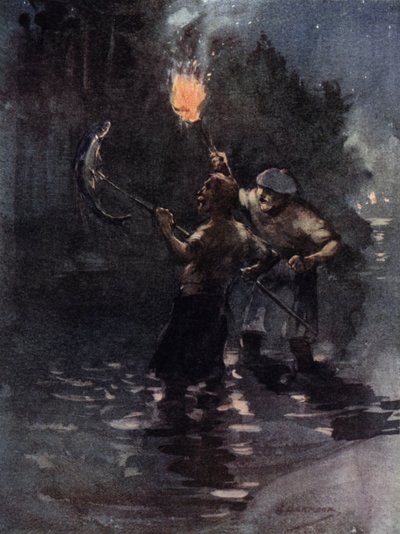 Tu a tam byl vidět losos (barva litho) od George Denholm Armour