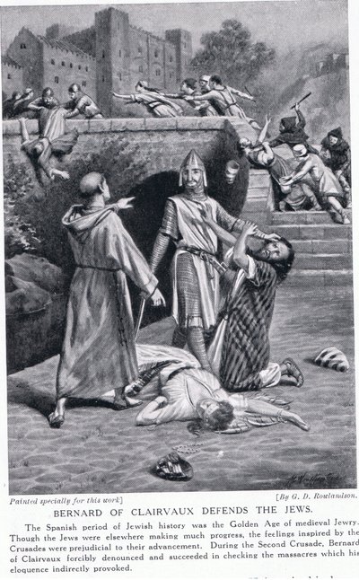 Bernard z Clairvaux hájí Židy od George Derville Rowlandson