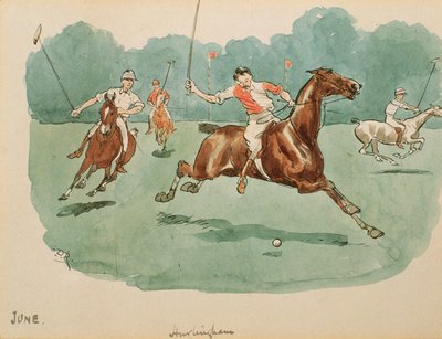 Měsíc červen: Polo (pero a inkoust a wc na papíře) od George Derville Rowlandson