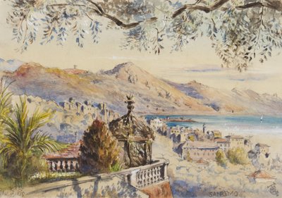 San Remo, 12. ledna 1878 (wc na papíře) od George Douglas Tinling