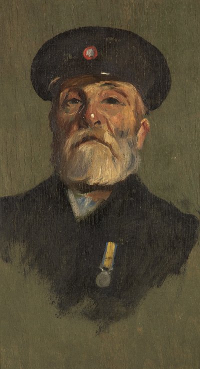 Portrét J. Lasburyho, R.M.L.I., kolem roku 1920 (olej na panelu) od George Edmund Butler