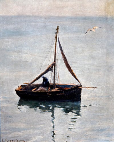 Mending the Nets, cca 1910 (olej na plátně) od George Edward Robertson