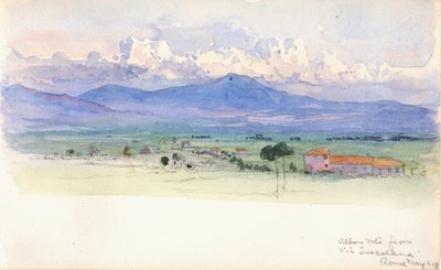 Pohoří Alban z Via Tuscolana, Řím, 1900. od George Elbert Burr