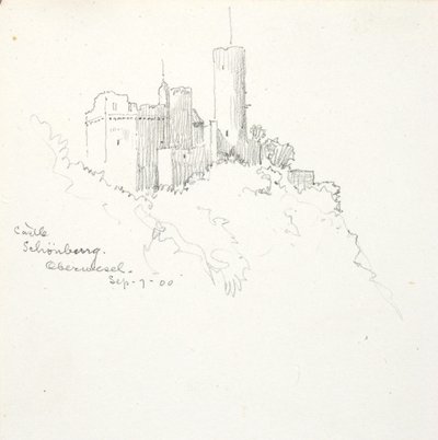 Zámek Schönburg, Oberwesel od George Elbert Burr