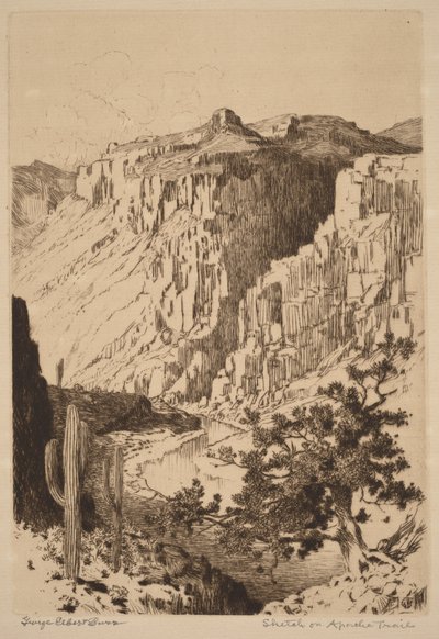Skica z Apache Trail v Arizoně od George Elbert Burr