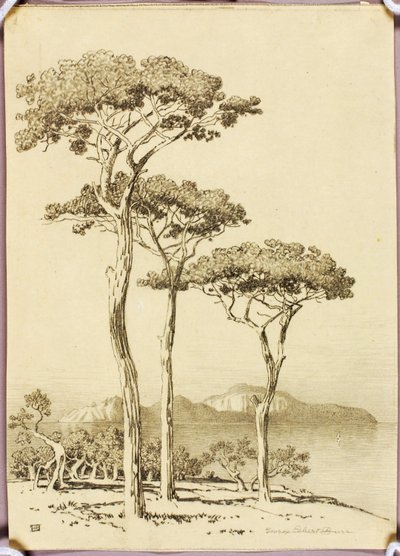 Bez názvu (kresba pro přenos z Sorrenta na Capri) od George Elbert Burr