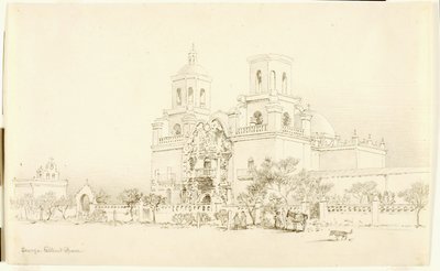 Bez názvu (přenosová kresba pro misii San Xavier, Tucson, Arizona) od George Elbert Burr