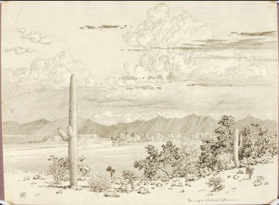 Bez názvu (přenosová kresba pro řeku Verde, rezervace Apačů, Arizona) od George Elbert Burr