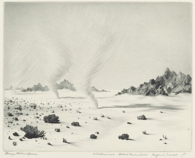 Whirlwinds, Dead Mountains, Mohavská poušť, Kalifornie od George Elbert Burr