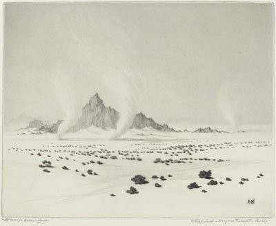 Whirlwinds, Mohavská poušť, Kalifornie (č. 3) od George Elbert Burr