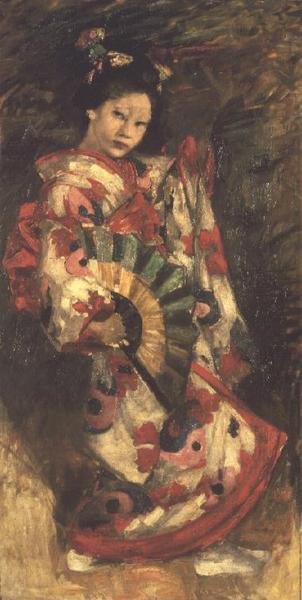 Japonská dívka (olej na plátně) od George F. Henry