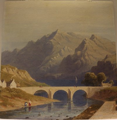 Pohled z pevnosti Fort Augustus, Kaledonský kanál, asi 1830 (akvarel na papíře) od George Fennel Robson
